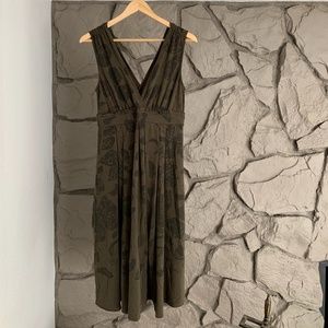 THEORY Midi Tank Dress Size M Olive Green *see photo